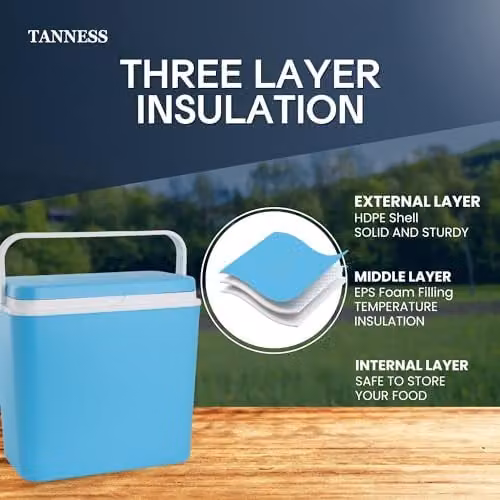 Tanness 24L Insulated Plastic Cool Box in Blue – 8