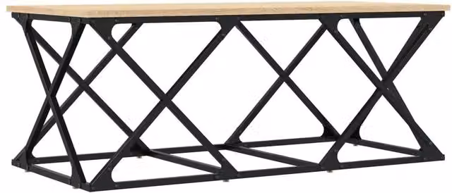Berkfield Home Sonoma Oak Coffee Table in Brown, W/D/H: 100 x 49 x 40 cm