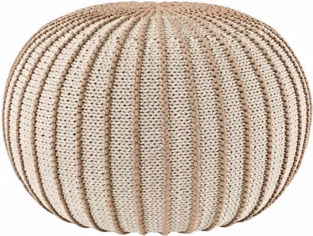 Zuri House Ziggy Knitted Pouffe in Beige