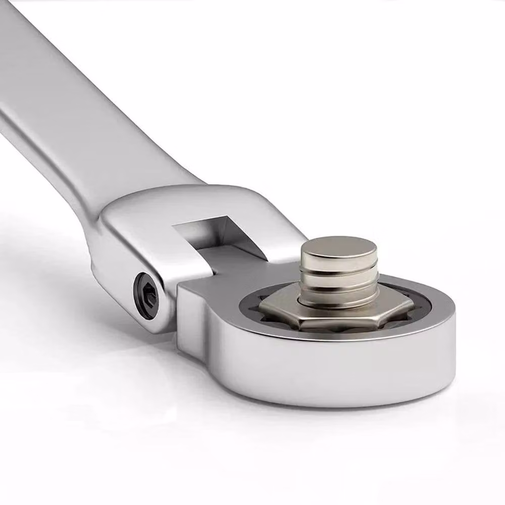 NESTLUNE 2 Pack 10mm Flexi Head Ratchet Combination Spanner in Silver