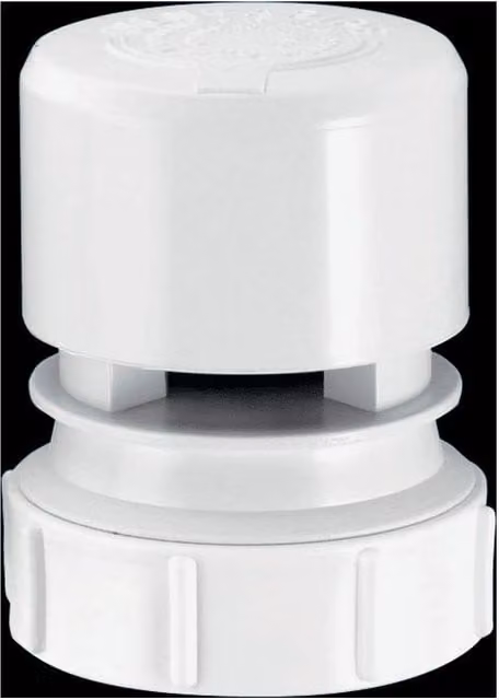McAlpine VP2W Ventapipe 25 Air Admittance Valve with 1.5 inch Universal Outlet, White