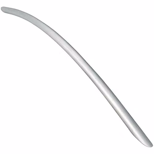 Loops Curved Bow Cabinet Pull Handle in Brushed Silver, 408 mm, Fixing Centres: 352 mm
