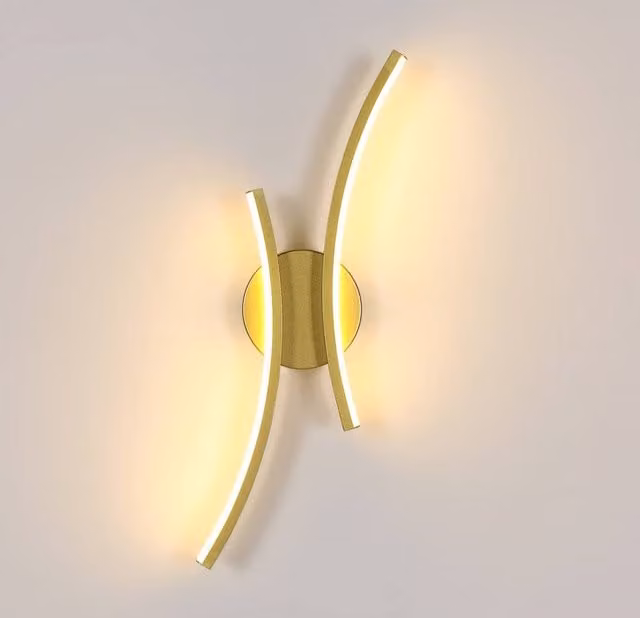 Pheashine Gold Curved LED Wall Sconce 20W 3000K Warm White Aluminium Wall Light – 1