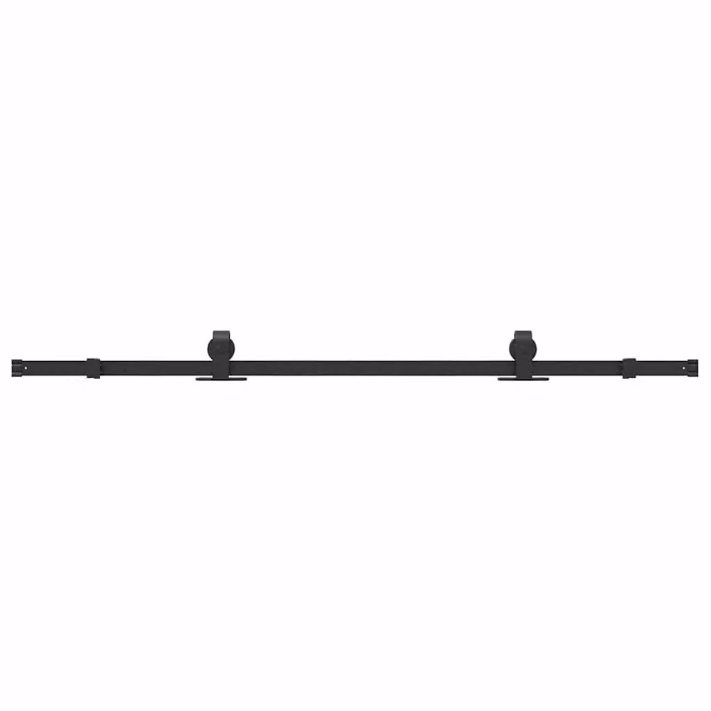 Berkfield Home Matt Black Steel Sliding Door Hardware Kit, Length: 183 cm – 1