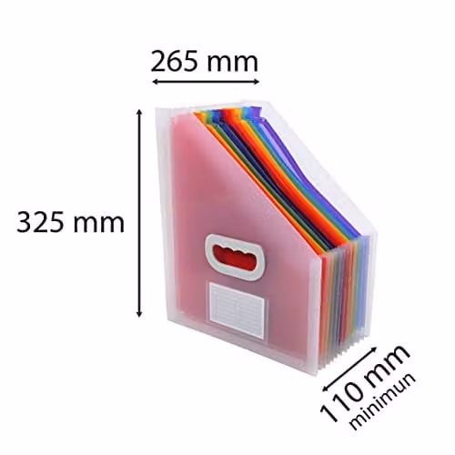 Exacompta Expanding File for Magazines and Documents, 12 Sections, Transparent Polypropylene, W: 26.5 cm, H: 32.5 cm, Spine: 11 cm