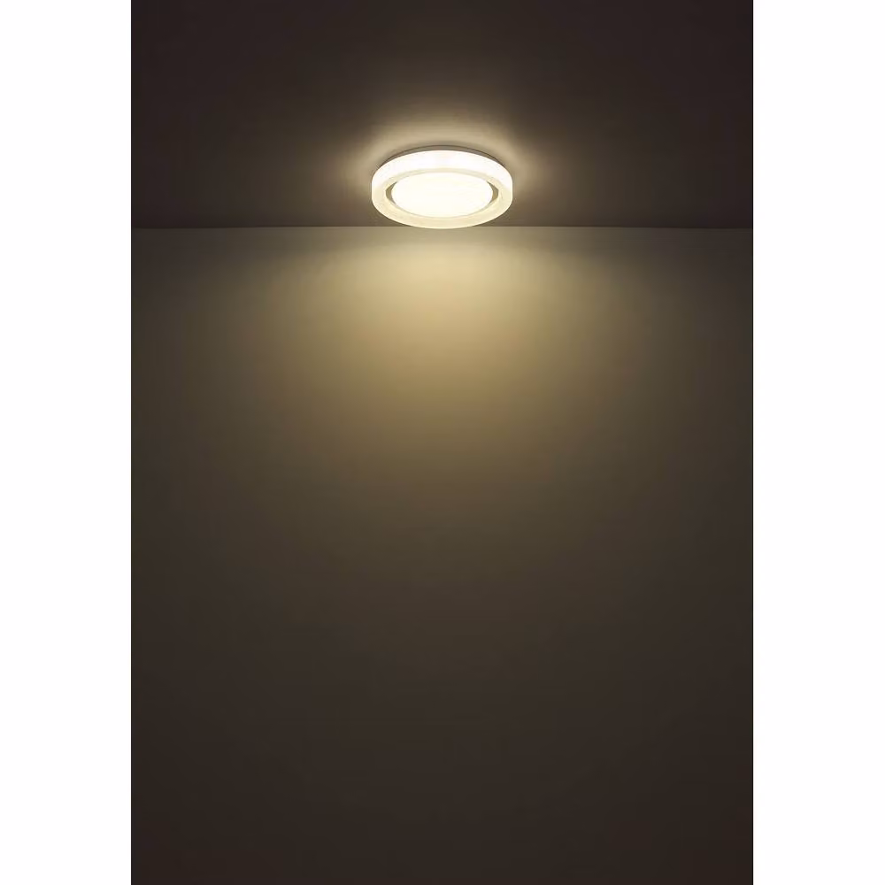 Netlighting Marcia Round Decorative Flush Ceiling Light in White with LED 4000K – 2