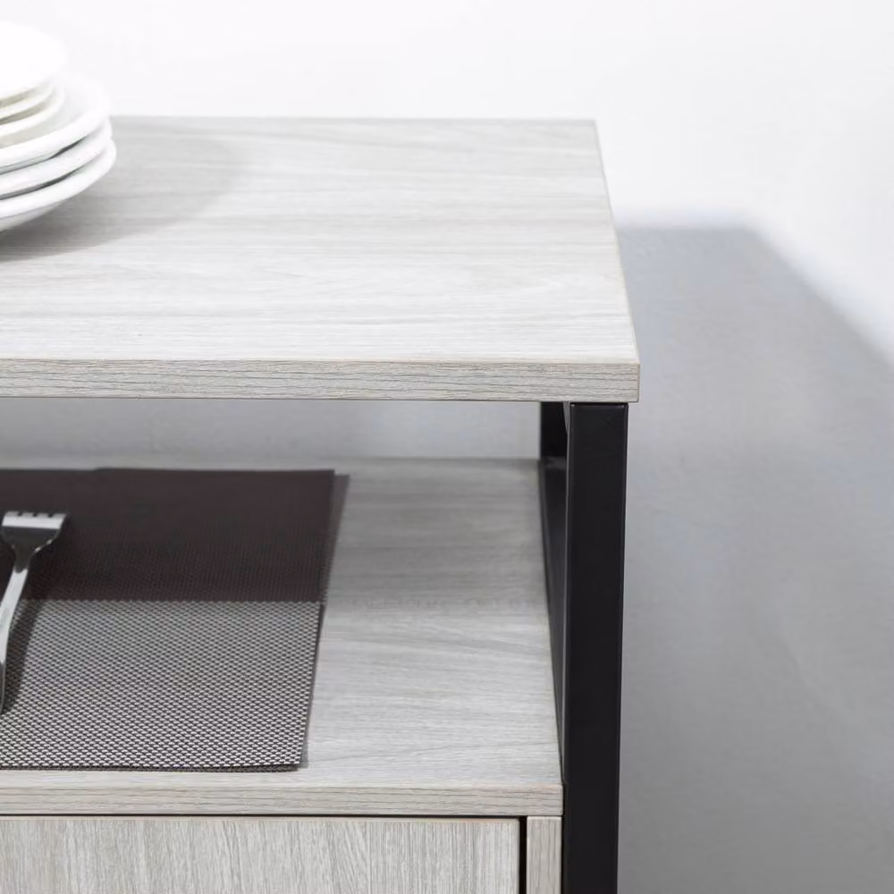 STILVORA Industrial Sideboard with 2 Doors and Adjustable Shelves in Grey – 7