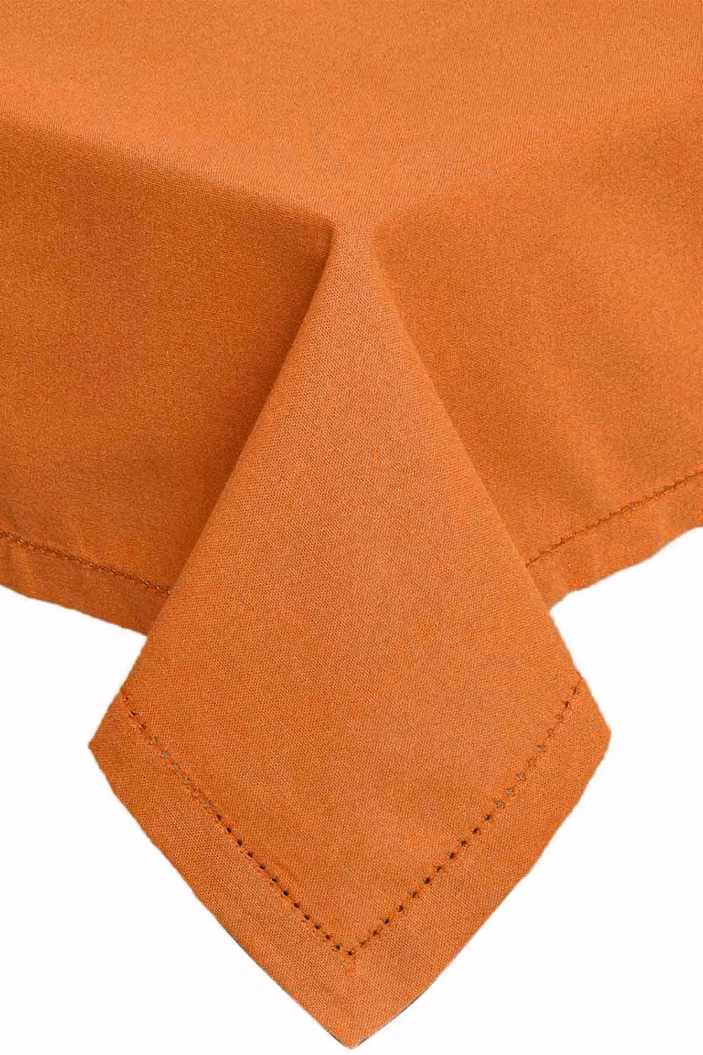 Homescapes Plain Cotton Square Tablecloth in Orange, W/D: 137 x 137 cm – 2