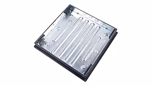 Clark Drain Silver Block Paving Recessed Manhole Cover with Built-in Section, W/D/H: 690 x 690 x 98 mm