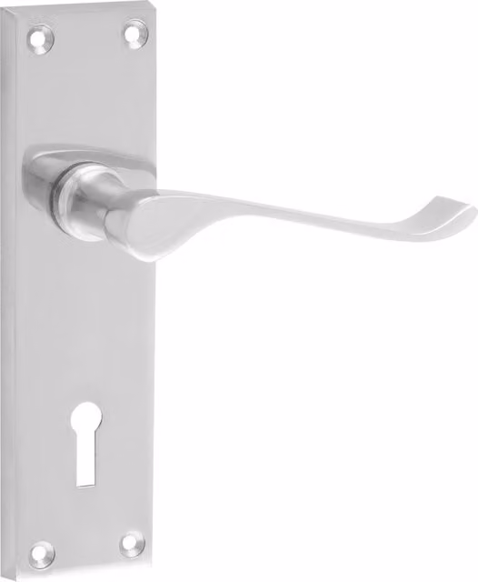 Hiatt Victorian Scroll Lever Lock Set in Chrome