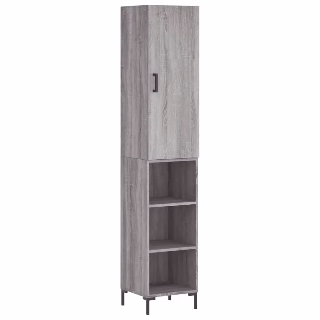 Berkfield Home Grey Sonoma Highboard in Engineered Wood, W/D/H: 34.5 x 34 x 180 cm – 2