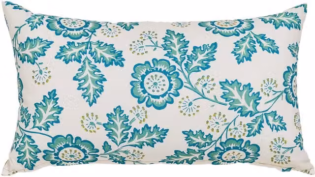 Land & Shore River Rectangular Outdoor Cushion in Green and Multicolour Cotton Fabric, W/D/H: 50 x 30 x 30 cm – 1