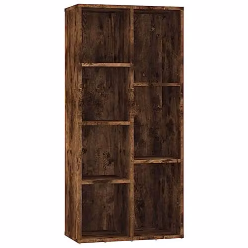 vidaXL Modern Book Cabinet in Smoked Oak, W: 50 cm, D: 25 cm, H: 106 cm