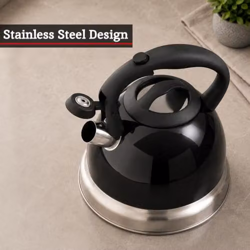 Premier Housewares Black 3 Litre Whistling Kettle – 3