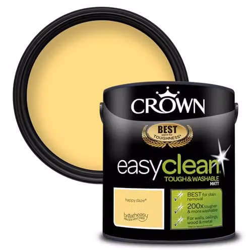 Crown Easyclean Yellow Matt Emulsion Wall Paint 2.5L – 2