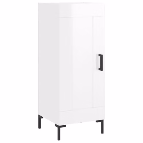 vidaXL Modern High Gloss White Sideboard in Engineered Wood W/D/H: 34.5 x 34 x 90 cm