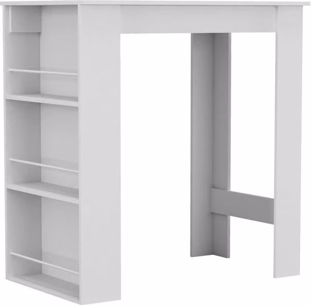 PAWNORA 3 Tier Modern Kitchen Island Table, White, W/D/H: 100 x 60 x 105 cm