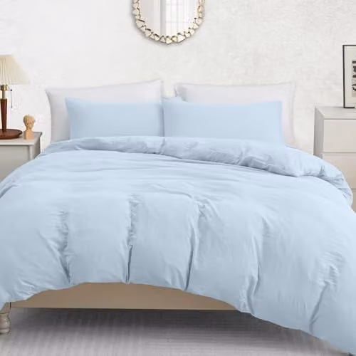 Pamposh King Size Microfibre Duvet Cover and Pillowcase Set in Blue