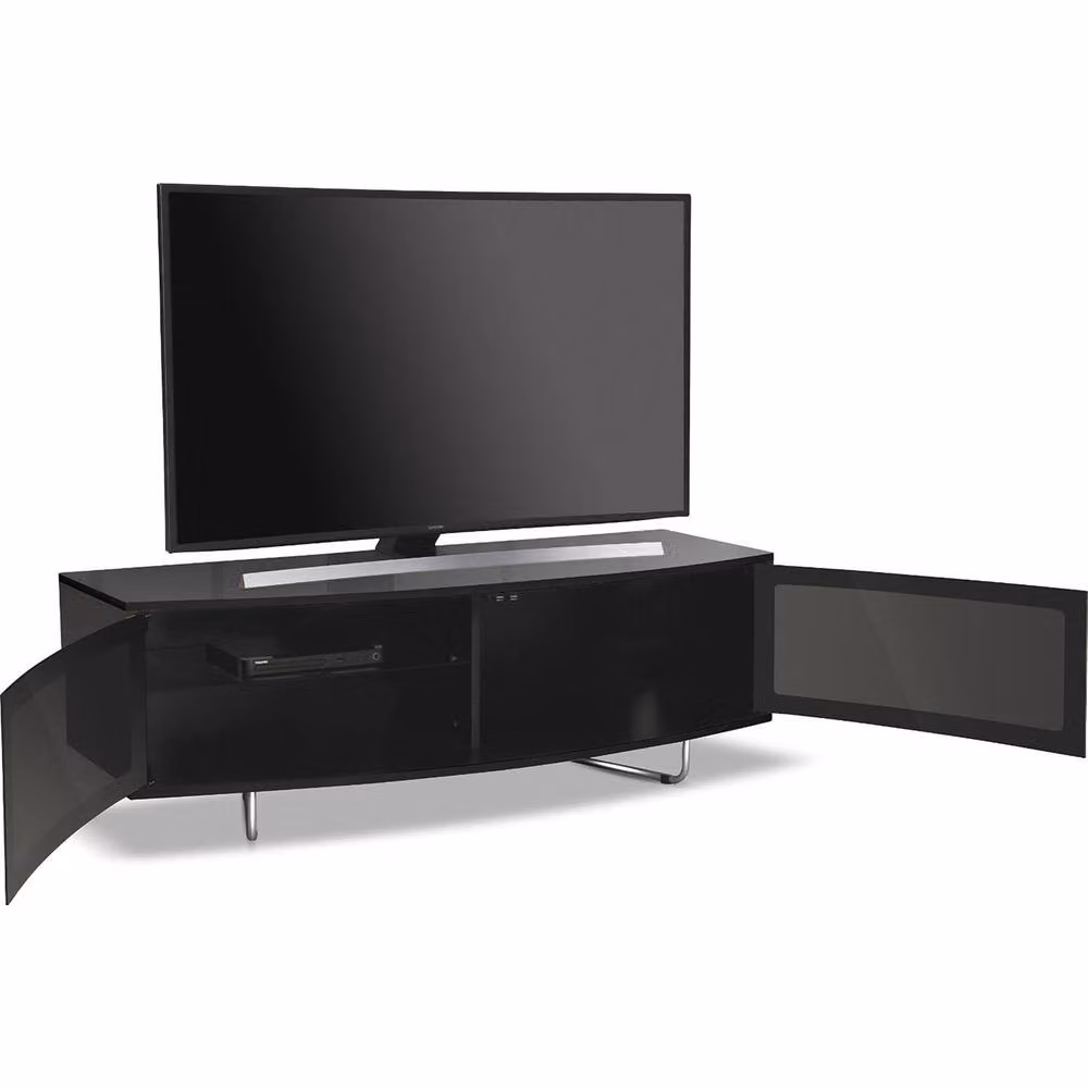 Centurion Supports Caru D-Shape TV Cabinet in Black, W/D/H: 120 x 39 x 43 cm – 4