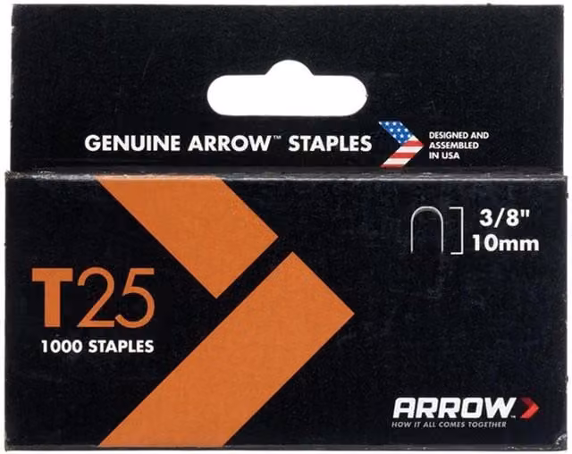 ARROW T25 Domed Staples 10mm, 1000 per Box, Grey