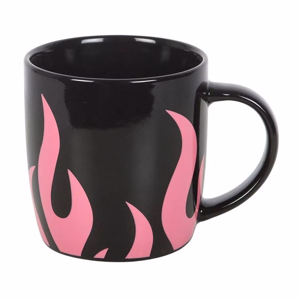 Uniqueful Multicolour Ceramic Mug in Black and Pink – 2
