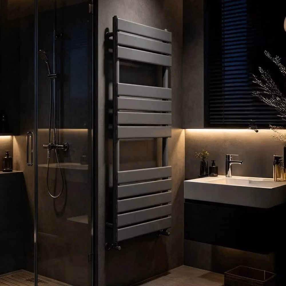 FORGEVIO Modern Anthracite Flat Panel Heated Towel Radiator in Grey, W: 180 cm, H: 180 cm, D: 60 cm – 2