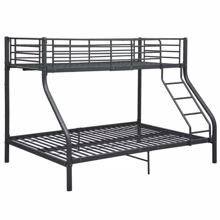 Berkfield Home Black Metal Bunk Bed Frame W: 140 cm, D: 200 cm