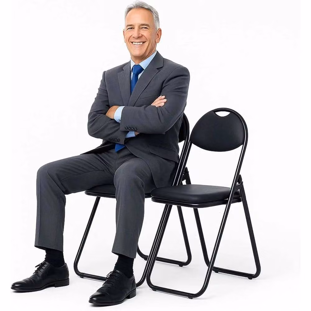 SPETLEK Black Foldable Portable Metal Chair – 3