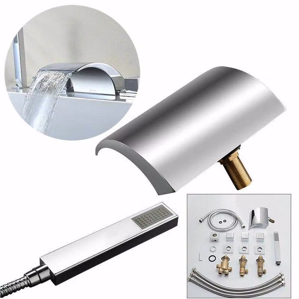 Havendro Deck Mount Bathtub Mixer Tap with Hand Shower Set, Chrome and Silver Finish – 2