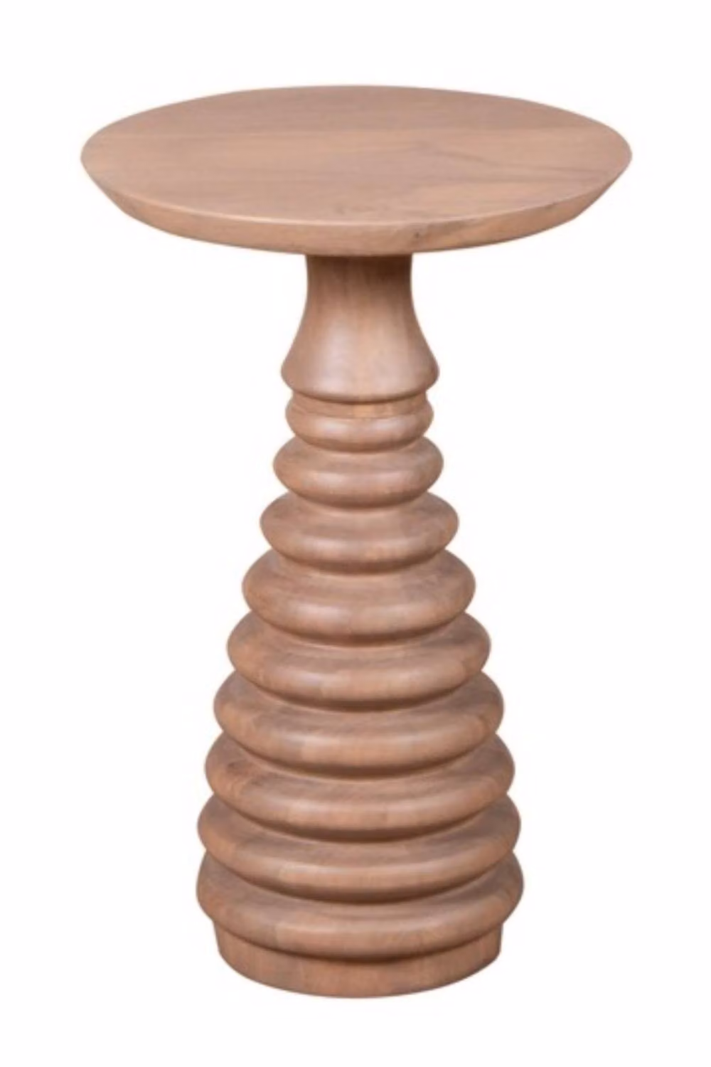 IH Design Tickhill Mango Wood Pedestal Side Table in Brown, W/D/H: 35 x 35 x 55 cm – 2