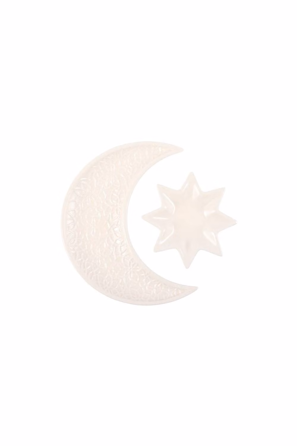 KDMD White Ceramic Crescent Moon and Star Trinket Dishes – 2