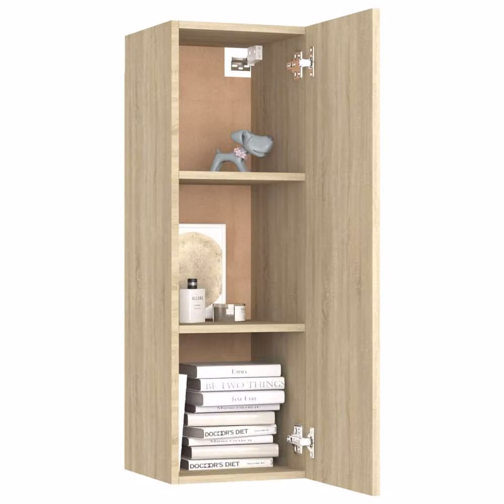 Berkfield Home 8 Piece Sonoma Oak TV Cabinet Set in Light Oak – 1
