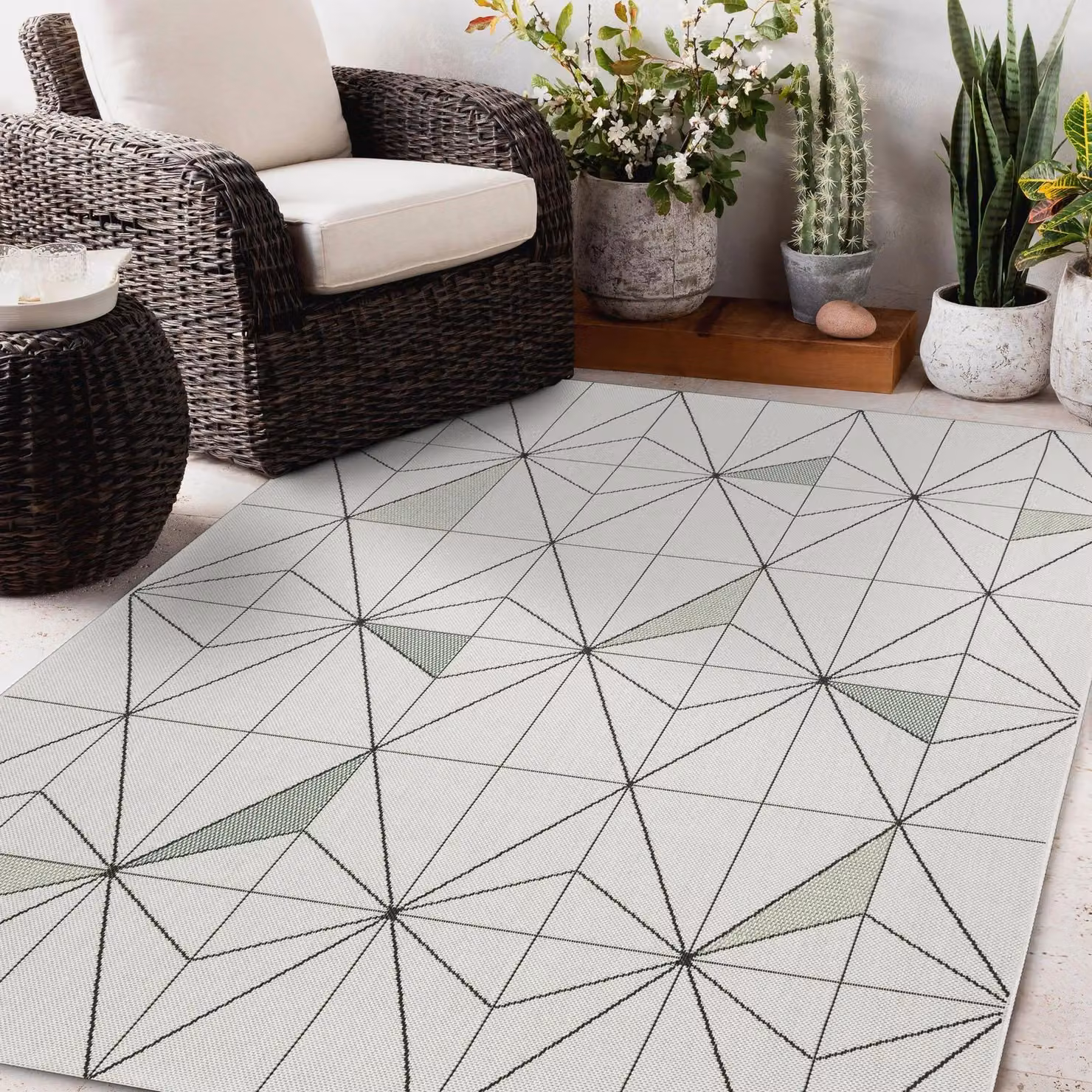 RugsX White Modern Flat Weave Polypropylene Rug, W: 160 cm, L: 230 cm – 2