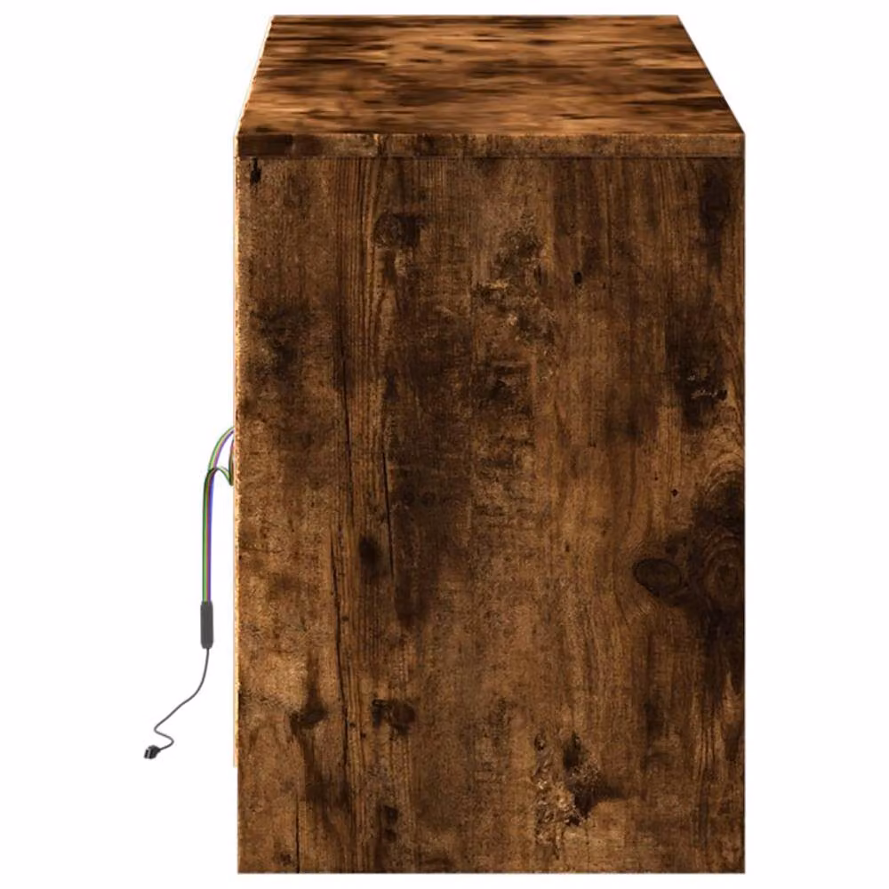 Berkfield Home Modern TV Cabinet with Integrated LED Lighting in Smoked Oak Brown, W: 139.5 cm, D: 34 cm, H: 50 cm – 6