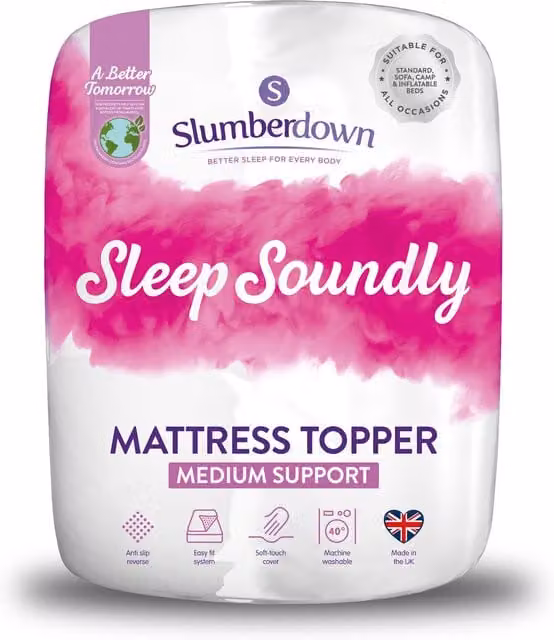 Slumberdown Sleep Soundly Rebound Mattress Topper, White, 90 x 190 cm