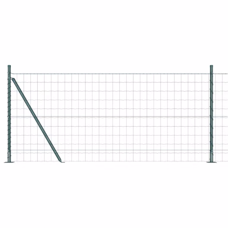 Berkfield Home Euro Fence with 13 Flanged Posts, Galvanised Steel, Silver, 0.8 x 25 m