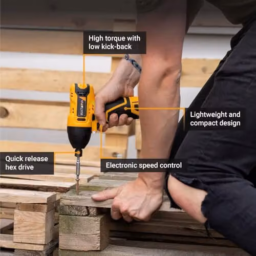 Batavia Fixxpack 12V Cordless Impact Driver, Yellow – 5