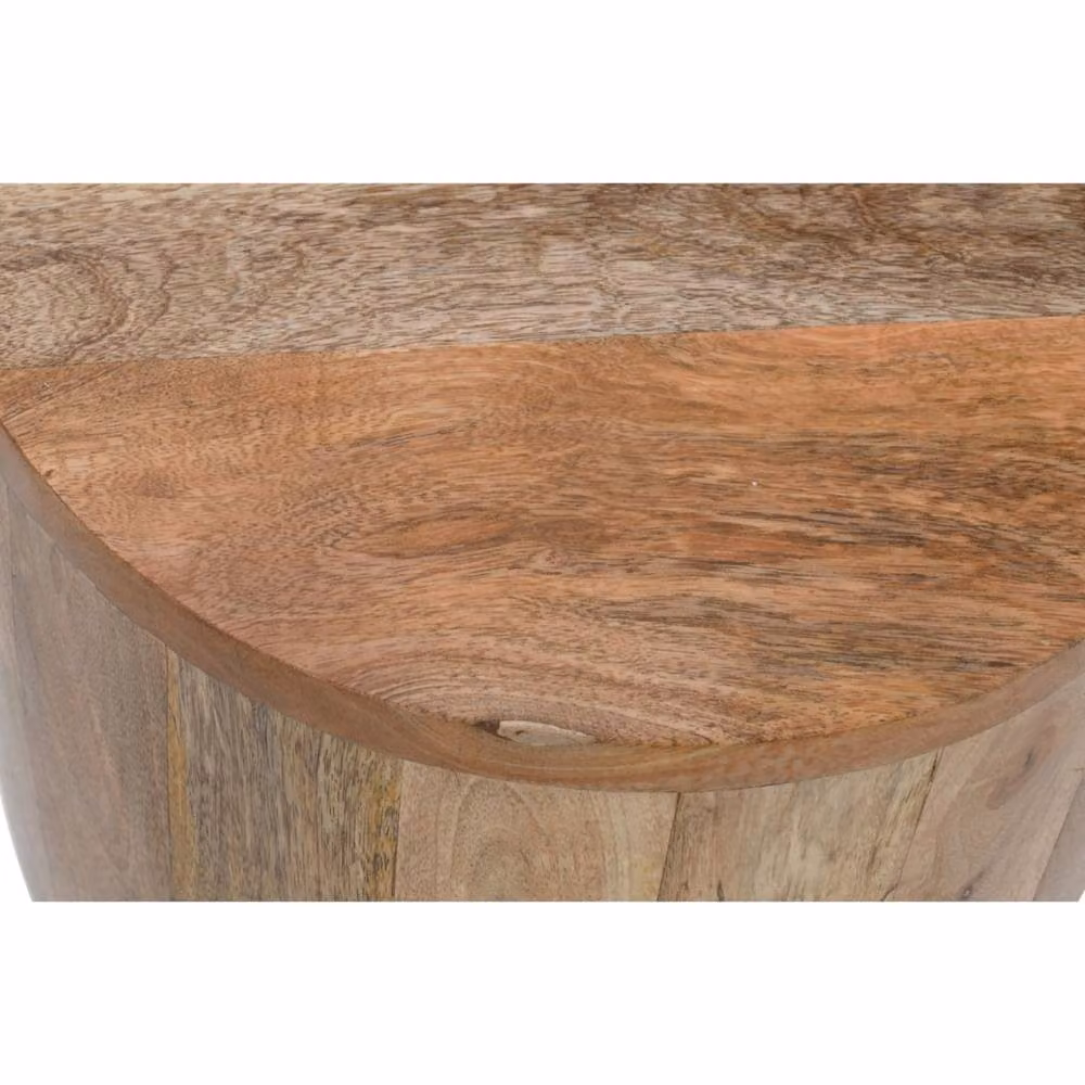 Wyld Haus London Natural Mango Wood Drum Side Table in Brown, H 60.0 cm x W 35.0 cm – 3