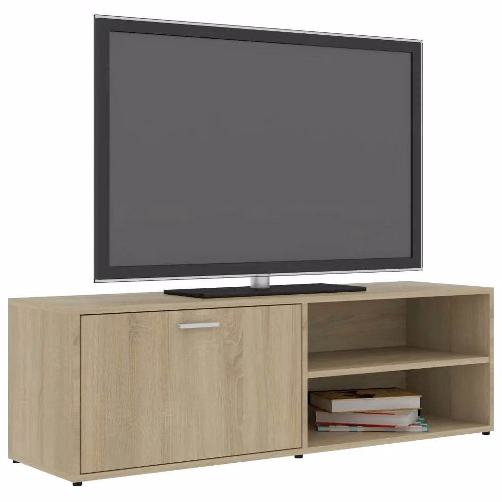 Berkfield Home Modern Sonoma Oak TV Cabinet in Brown, W/D/H: 120 x 34 x 37 cm – 3