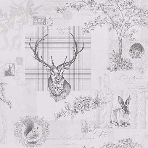 Holden Decor Imaginarium Wallpaper Roll in Grey and Beige, W: 0.53 m, L: 10.05 m – 1
