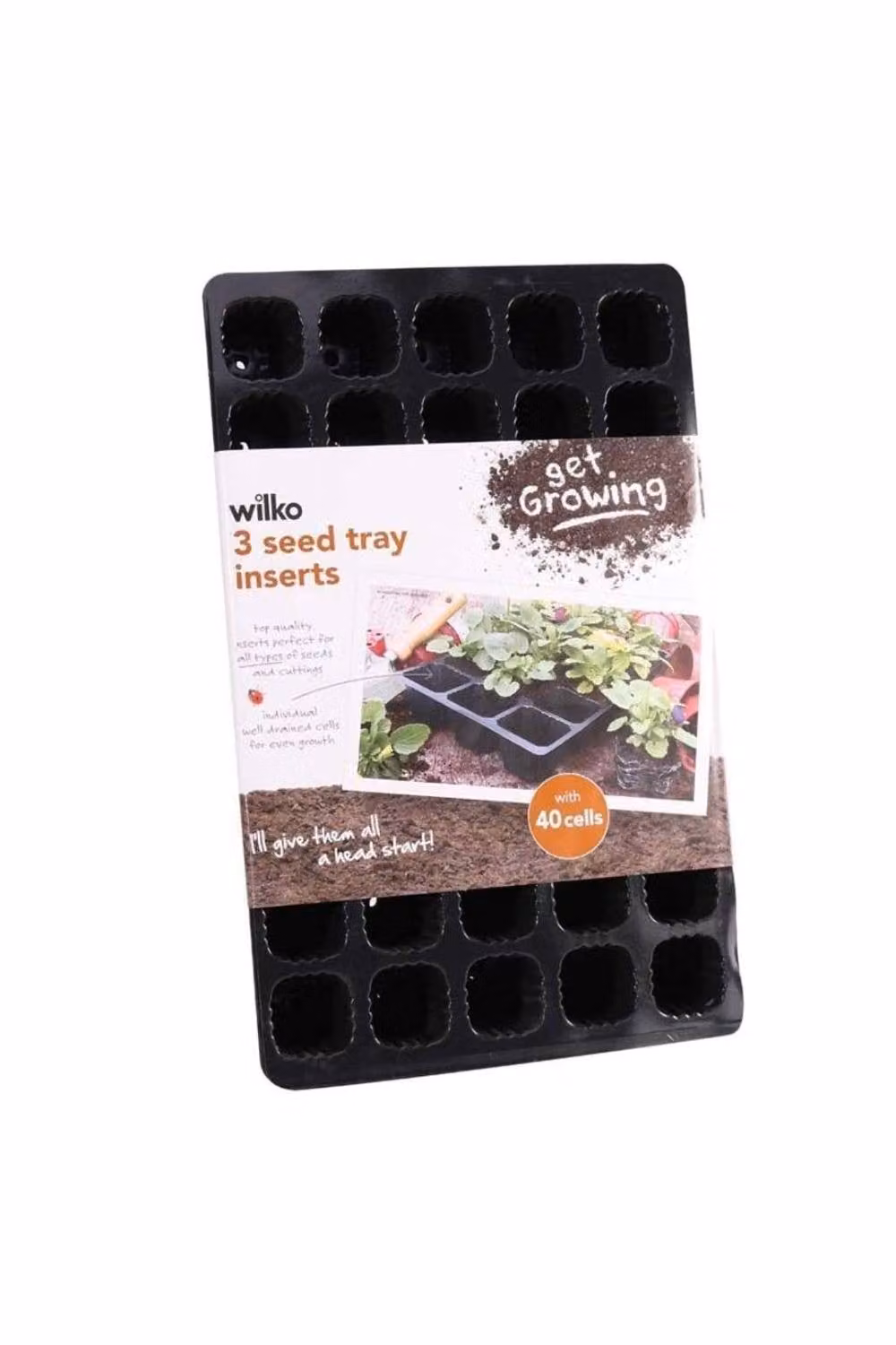 KDMD 5 Pack Black 40 Cell Plastic Seed Tray Inserts – 2