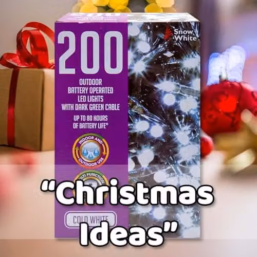 VFM e-Store Christmas Cold White String Lights with 200 Bulbs and 12m Length plus 50cm Lead – 6