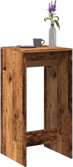 Berkfield Home Bar Table in Old Wood Brown, W/D/H: 51 x 50 x 103.5 cm – 1