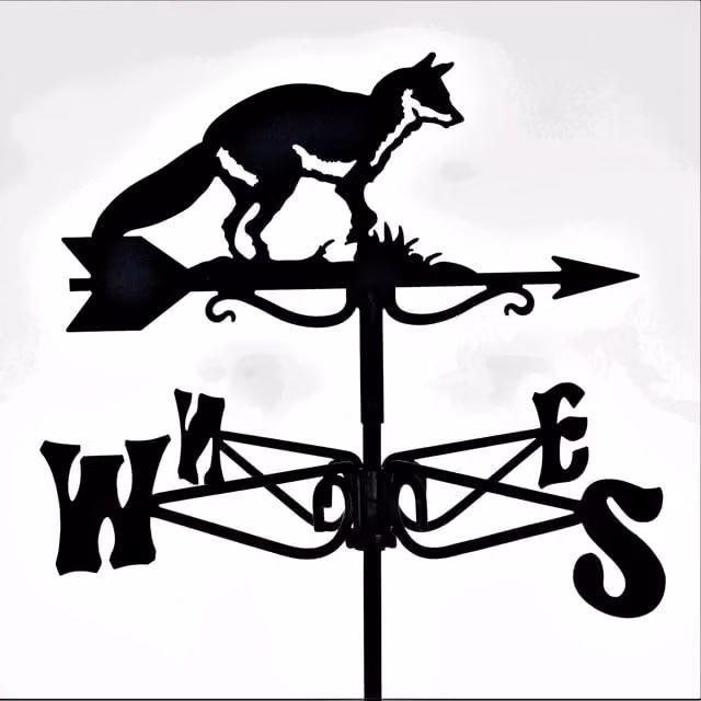 Espira Fox Mini Metal Weathervane in Black