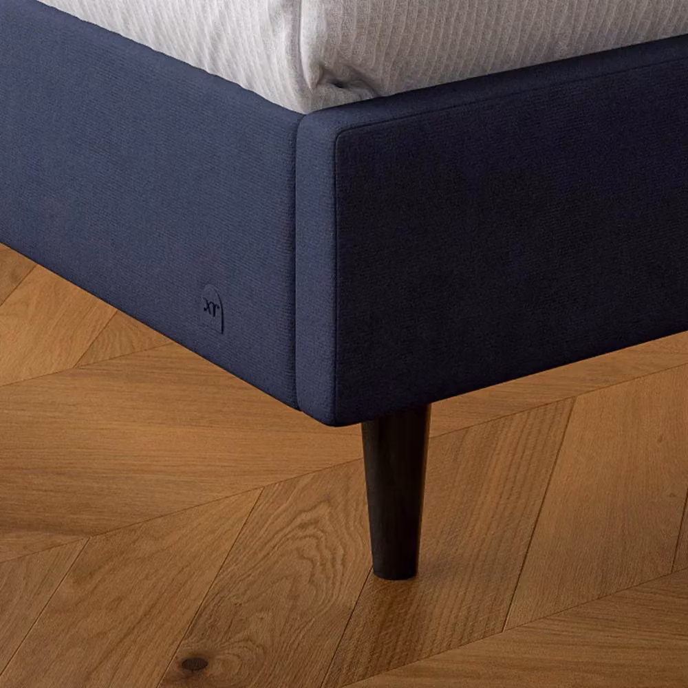 X Rocker Maisie Navy Blue Velvet Upholstered Bed Frame with Under-Bed LED Lights, King Size (180 x 200 cm) – 2