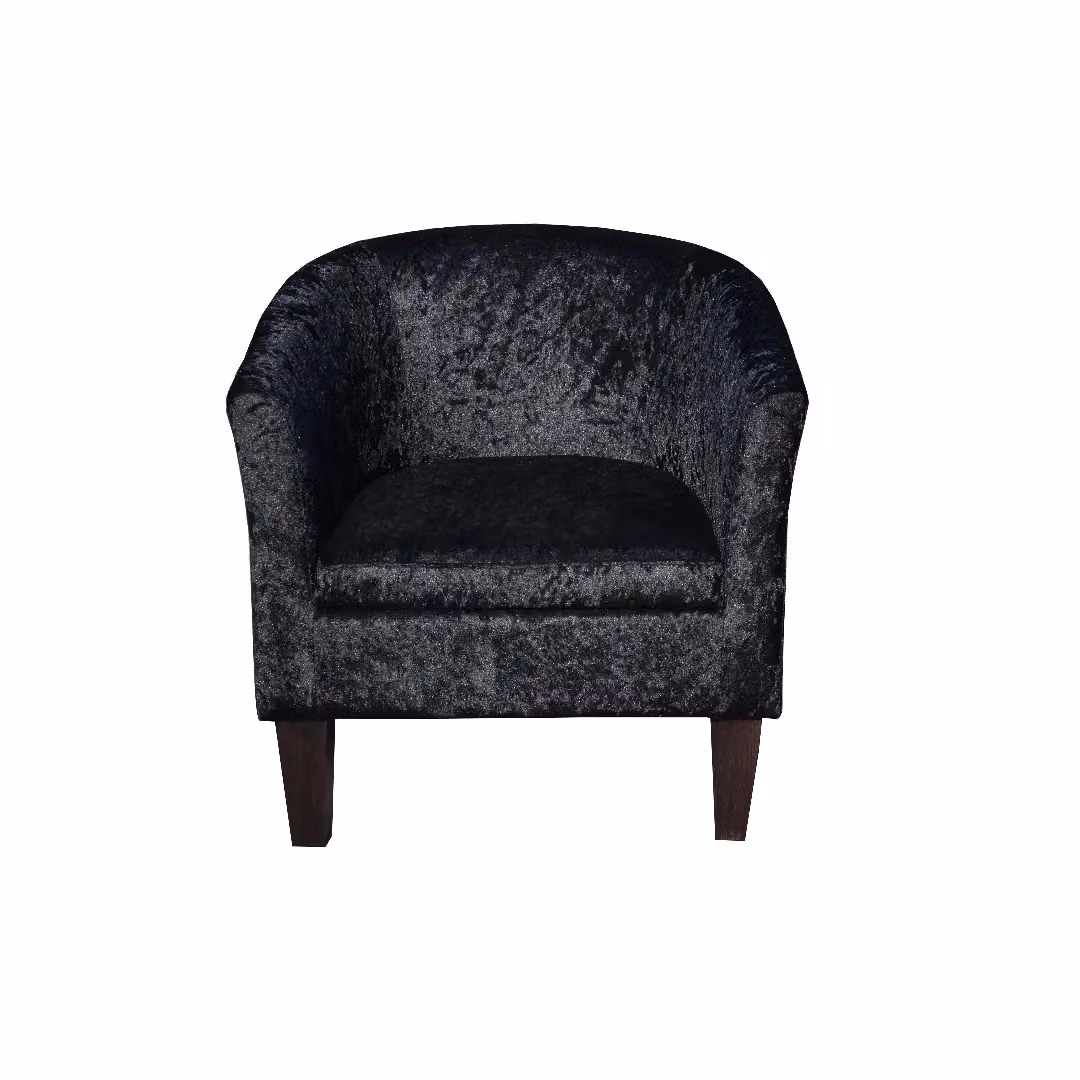 Comfy Living Ltd Crush Velvet Tub Chair in Black – 2