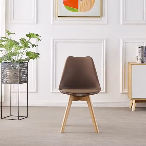 Life Interiors Modern Round Dining Set with 2 Chairs and Cushions, Black and Brown – 3