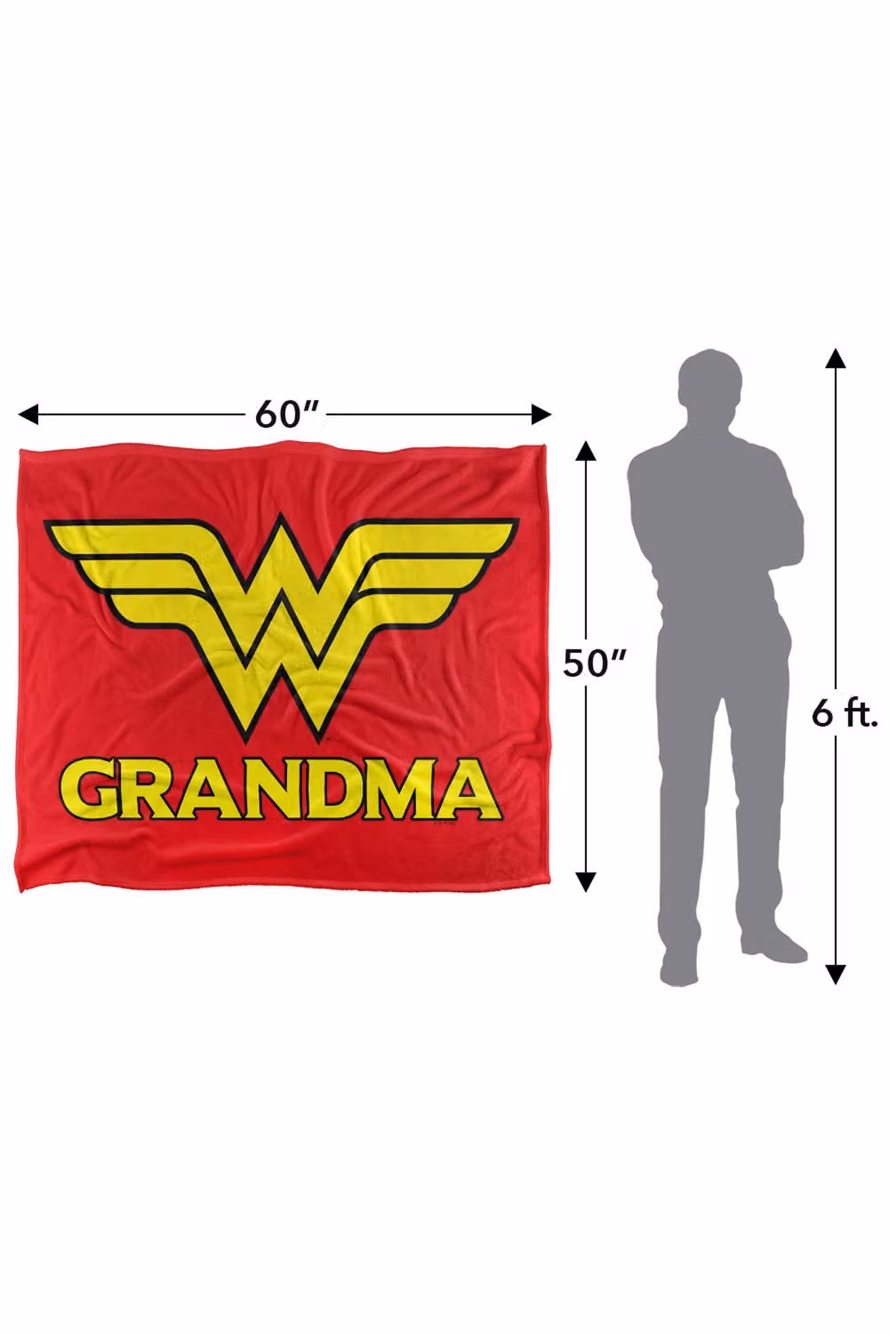 LOGOVISION Wonder Woman Wonder Grandma Super Soft Silky Touch Fleece Throw Blanket, Multicolour, W: 152 cm, D: 127 cm – 6