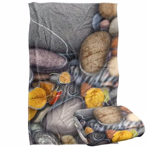 JQ Licensing Autumn Stones Silky Touch Super Soft Fleece Throw Blanket, Multicolour, W: 91 cm, D: 147 cm