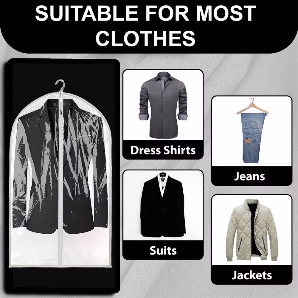 PAWNORA Clear Plastic Long Dress and Suit Covers, Height: 122 cm – 4